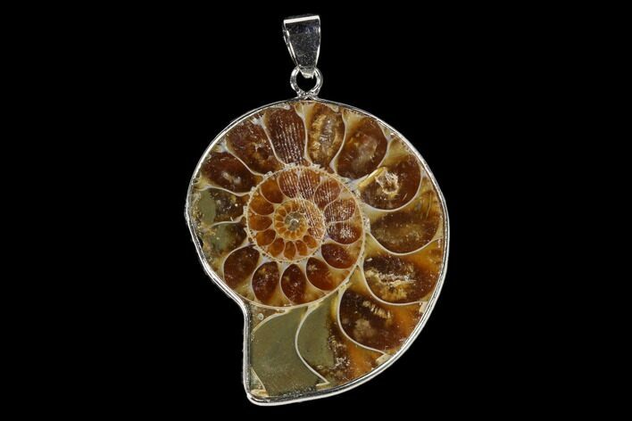 Fossil Ammonite Pendant - Million Years Old #151988